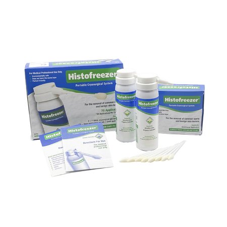 Histofreezer® Cryosurgical 70-140 Application Kit Contains: (2) Canisters of Histofreezer Cryogen, (24) 2mm & (36) 5mm Applicators, Directions For Use, MSDS & Information Card, PLUS 10 Additional Applicators #60M2C+10 by CryoConcepts LP  ID 1001-0375